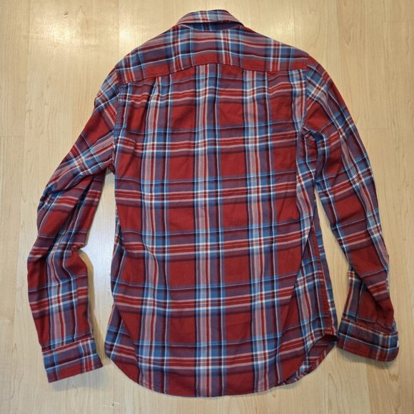 Men's JCrew Red and Blue Plaid Shirt - Picture 2 of 3